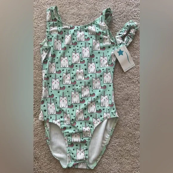 Destira AXS Gymnastics Leotard with unicorn cats. NWT - Picture 1 of 5